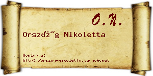 Ország Nikoletta névjegykártya