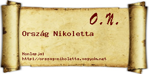 Ország Nikoletta névjegykártya