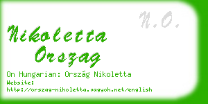 nikoletta orszag business card